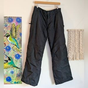 Slalom Ski Snowboarding Snow Pants Black 958F14SLW Lined Padded Pockets Size L